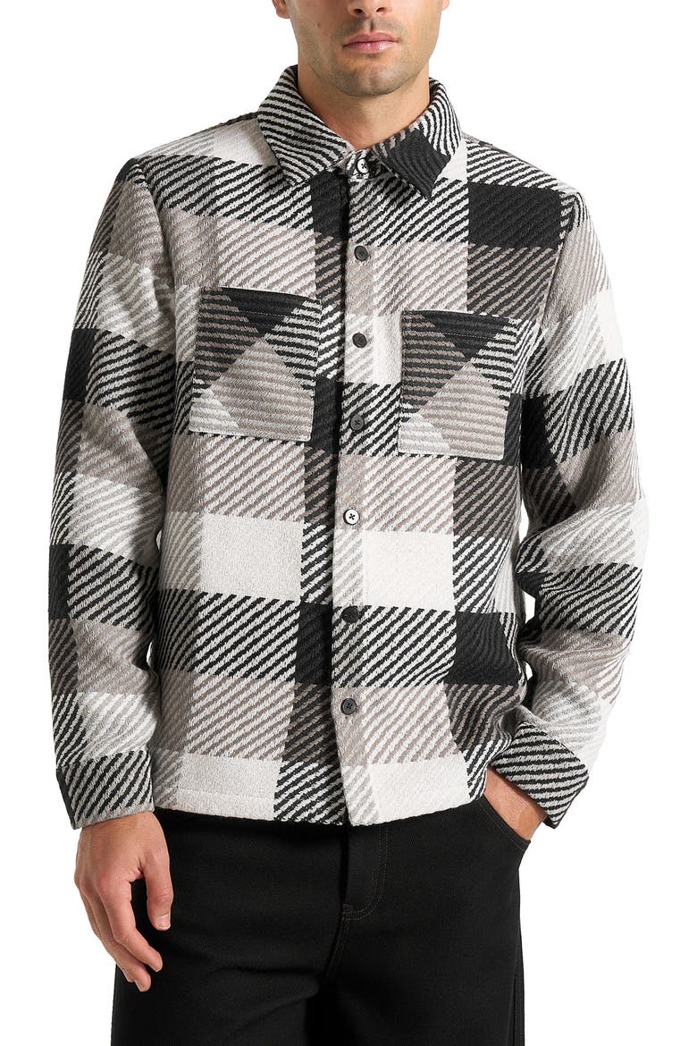 Rune Unisex Check Overshirt, Main, color, Black