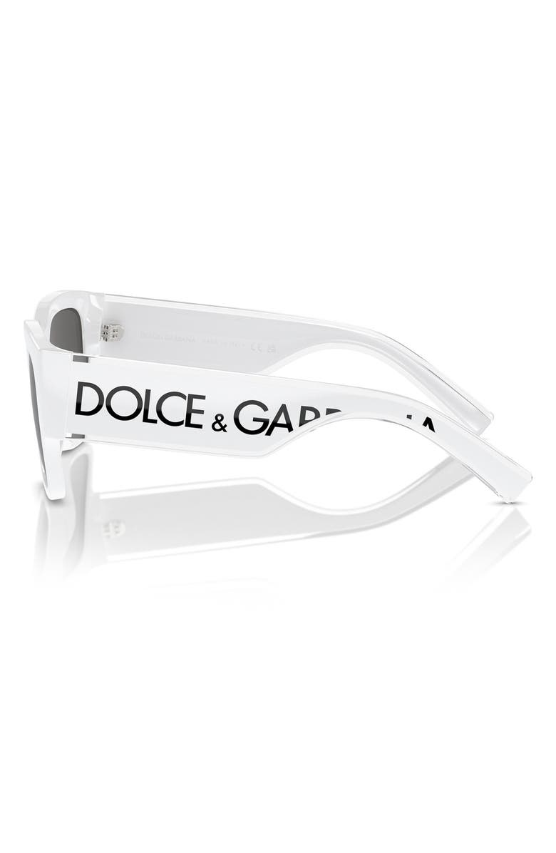 Dolce&Gabbana Kids
49mm Square Sunglasses, Alternate, color, White / Dark Grey