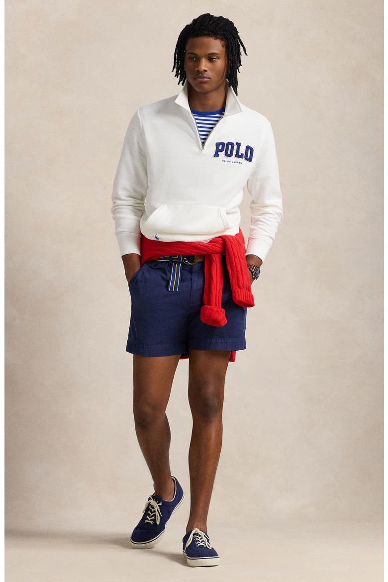 Logo Appliqué Quarter Zip Fleece Pullover, Alternate, color, WHITE