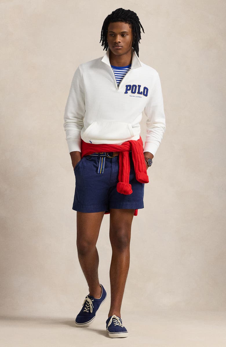 Polo Ralph Lauren Logo Appliqué Quarter Zip Fleece Pullover, Alternate, color, White