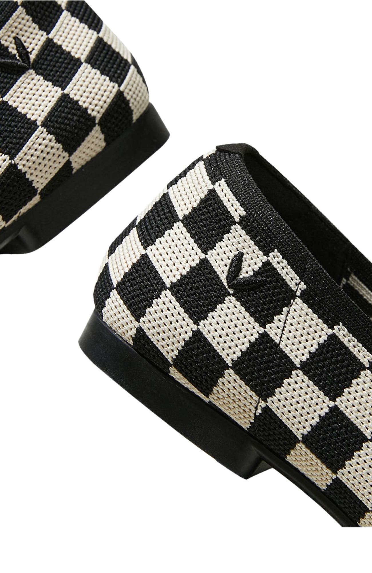 VIVAIA Square-Toe V-Cut Flats, Alternate, color, Checker