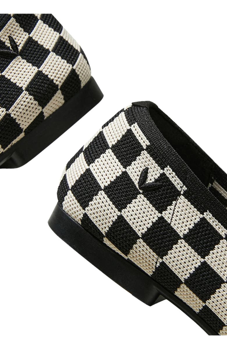 VIVAIA Square-Toe V-Cut Flats, Alternate, color, Checker