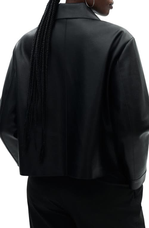 Mango Sabina Faux Leather Jacket In Black