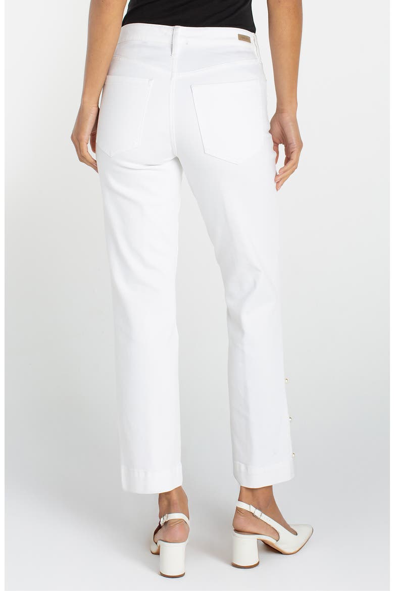 Kennedy Embellished High Waist Crop Straight Leg Jeans, Alternate, color, BRIGHT WHITE