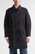 Bottega Veneta Mohair Blend Gabardine Peacoat