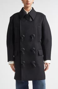 Bottega Veneta Mohair Blend Gabardine Peacoat