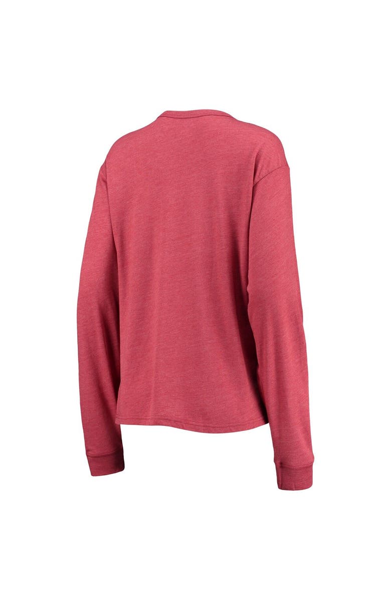 LEAGUE COLLEGIATE WEAR Women's League Collegiate Wear Heathered Crimson Alabama Crimson Tide Seal Victory Falls Oversized Tri-Blend Long Sleeve T-Shirt, Alternate, color, 