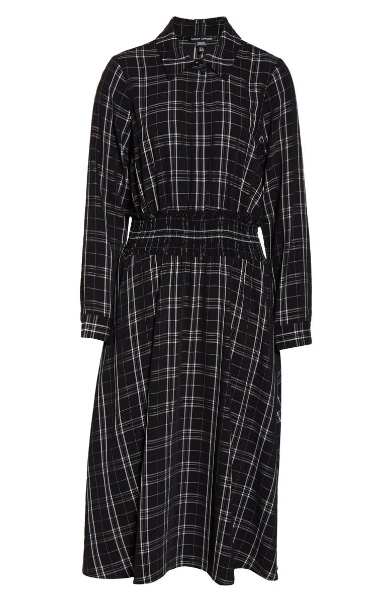 Maggy London Plaid Long Sleeve Shirtdress, Alternate, color, 