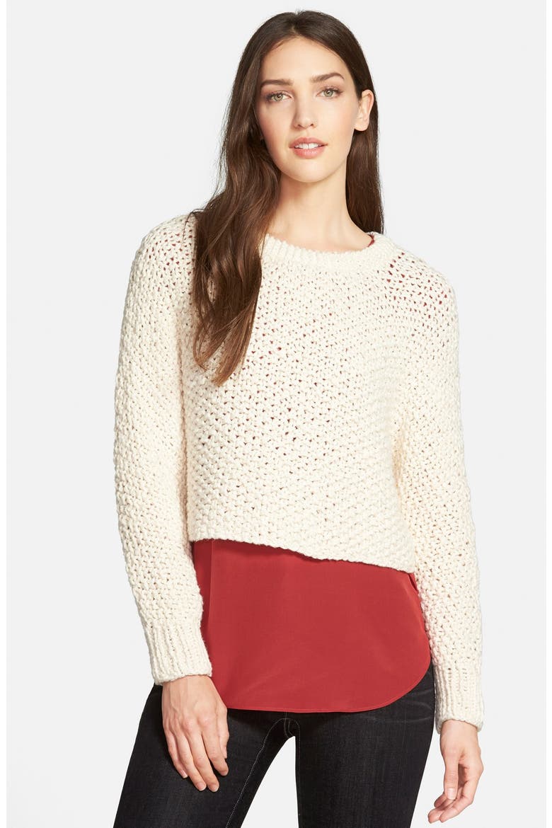 Hand Knit Organic Cotton Top, Main, color, SOFT WHITE