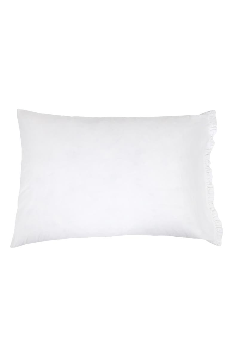 Pom Pom at Home Audrey Ruffle Percale Pillow Sham, Main, color, White