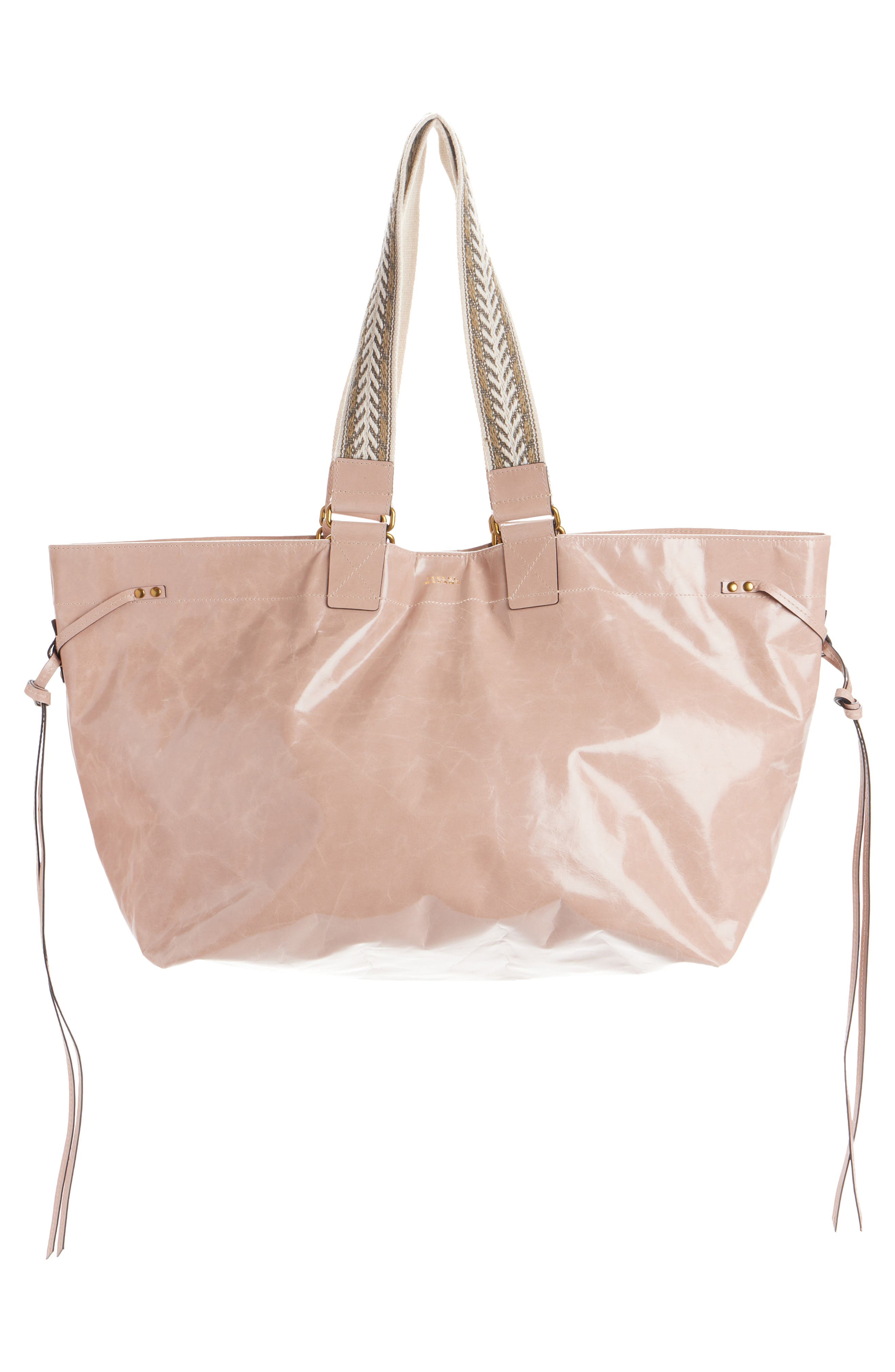Isabel Marant Wardy Leather Shopper Tote, Alternate, color, Nude