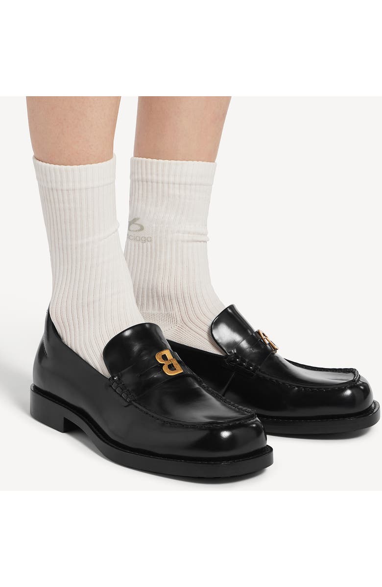 Balenciaga B Logo Comfy Loafer, Alternate, color, Black