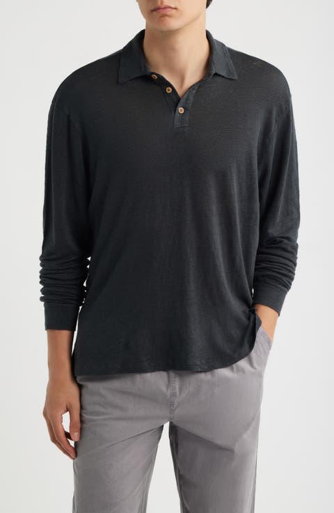 Linen Long Sleeve Polo