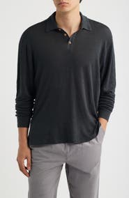 ALEX CRANE Linen Long Sleeve Polo
