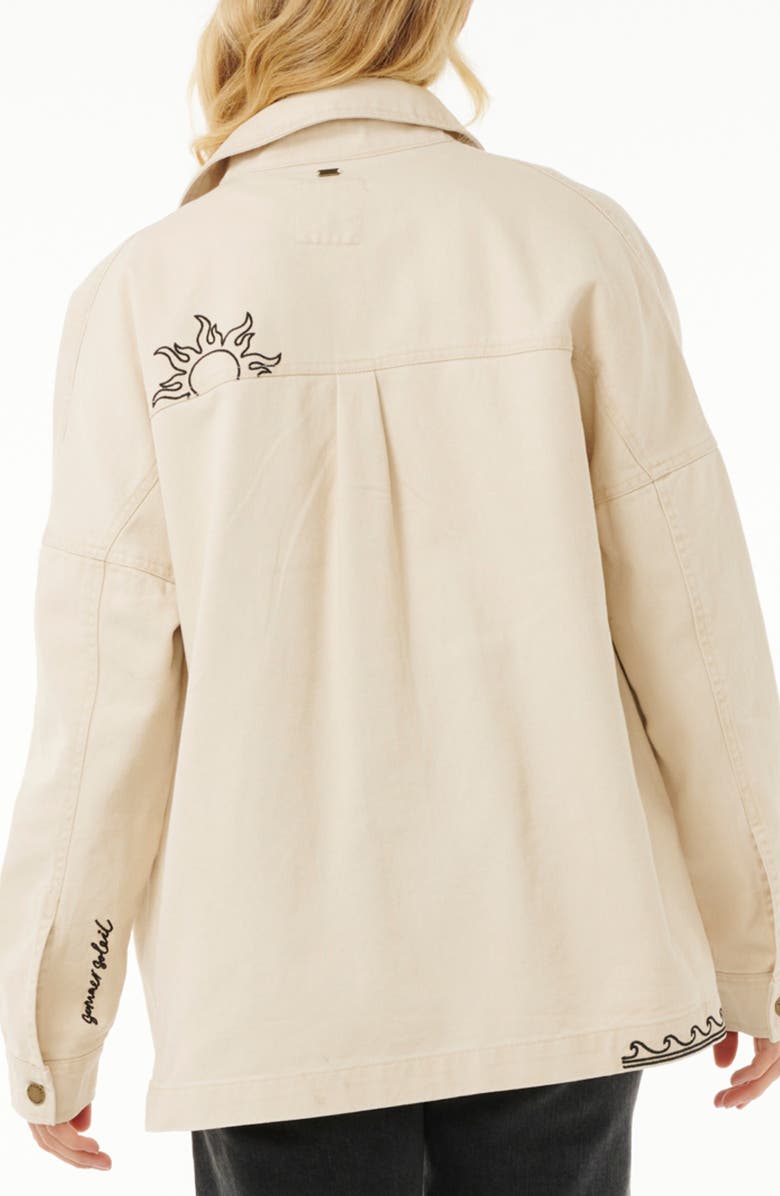 Rip Curl Soleil Embroidered Denim Shacket, Alternate, color, 