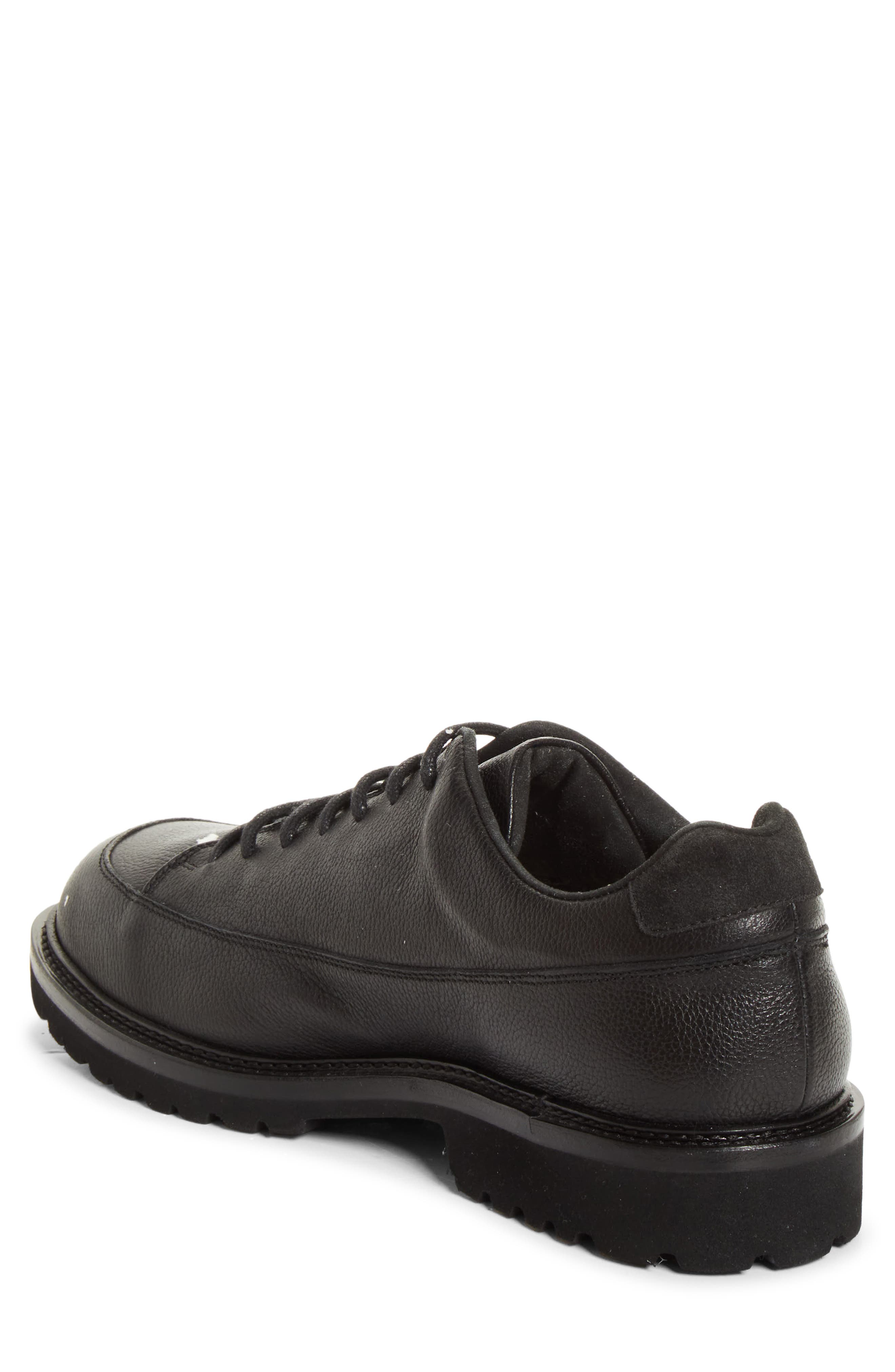Hiker Low Piuma Leather Shoe, Alternate, color, BLACK