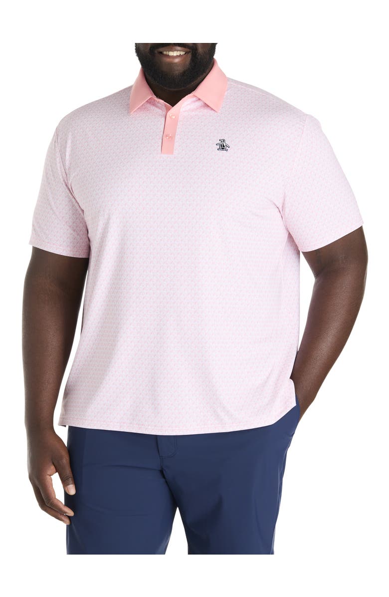 Original Penguin Big & Tall Allover Pete Polo Shirt, Main, color, Murex Shell