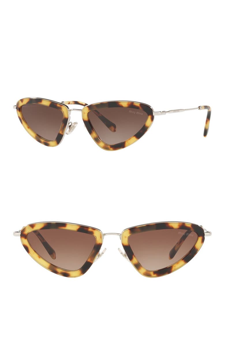 Miu Miu 53mm Irregular Sunglasses, Alternate, color,