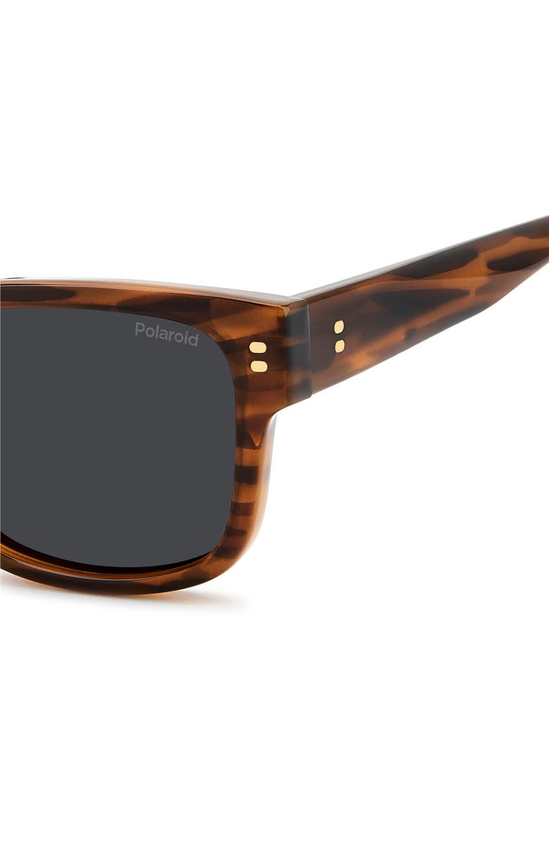 Polaroid 55mm Polarized Square Sunglasses, Alternate, color, Havana Orange/ Grey Pz