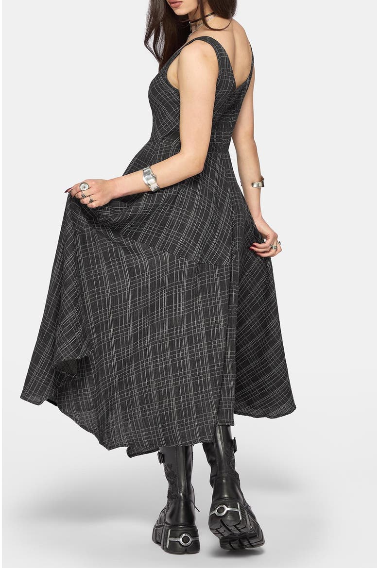 Caledon Check Gauze Maxi Dress, Alternate, color, Black