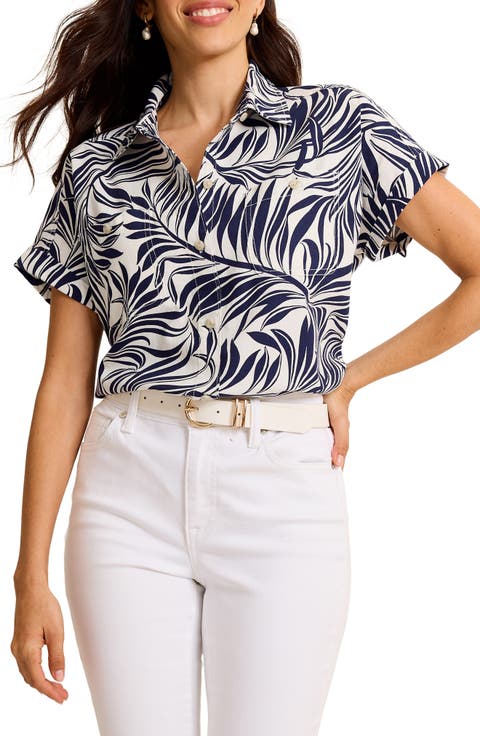 Leaf Print Twill Shirt