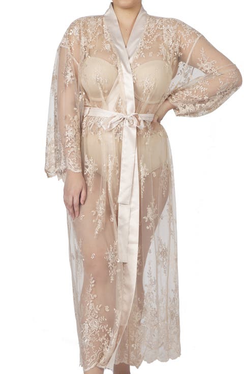 Darling Sheer Lace Robe (Plus Size)