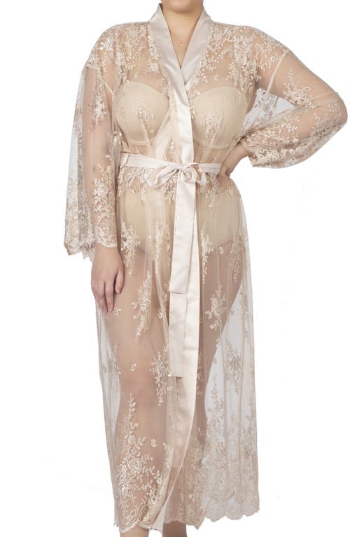 Rya Collection Darling Sheer Lace Robe in Champagne 