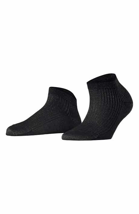 Metallic Rib Quarter Socks