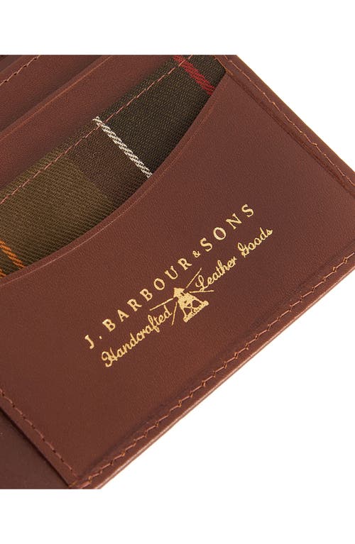 Barbour Men's Colwell Slimline Leather Billfold Wallet In Brown/classic Tartan
