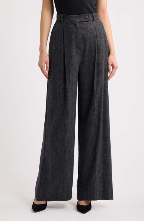 Emmleva Pinstripe Wide Leg Trousers