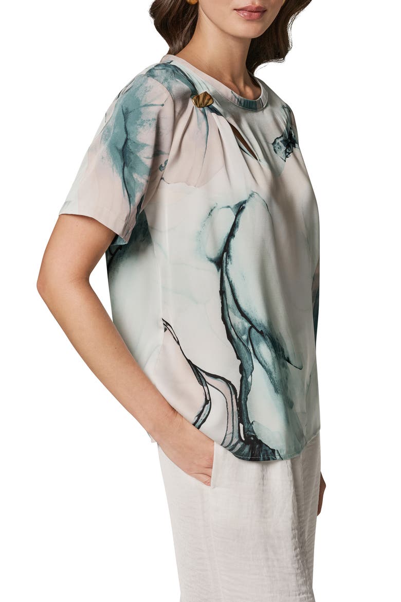 Hardware Detail Short Sleeve Top, Alternate, color, SKYLIGHT MULTI