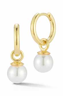 GLAZE JEWELRY 14K Gold Plated Silver Cultured Pearl Charm Earrings