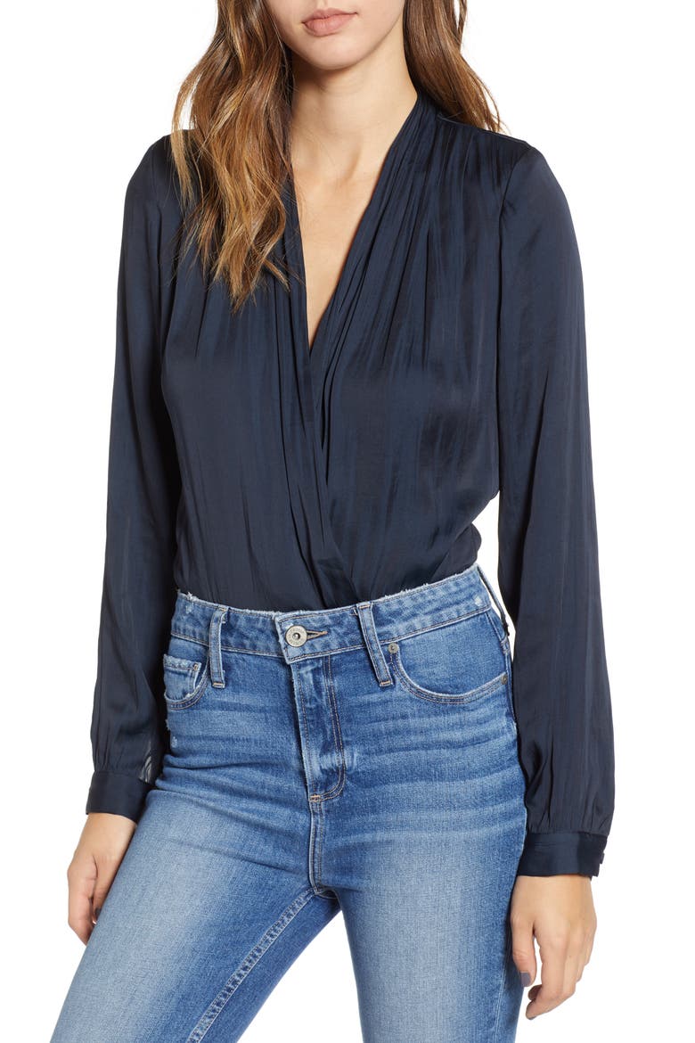 Sevilla Surplice Bodysuit, Main, color, NAVY