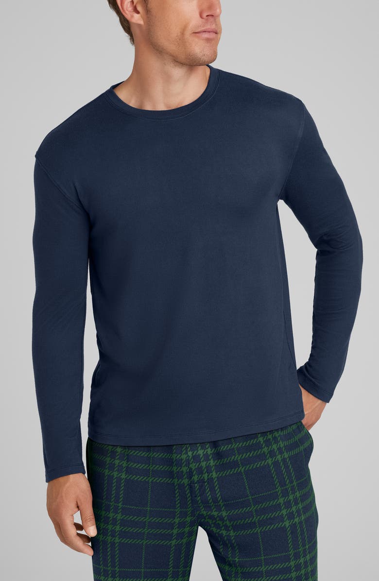 Tommy John Men's Cozy Long Sleeve Crewneck Shirt, Main, color, Dress Blues