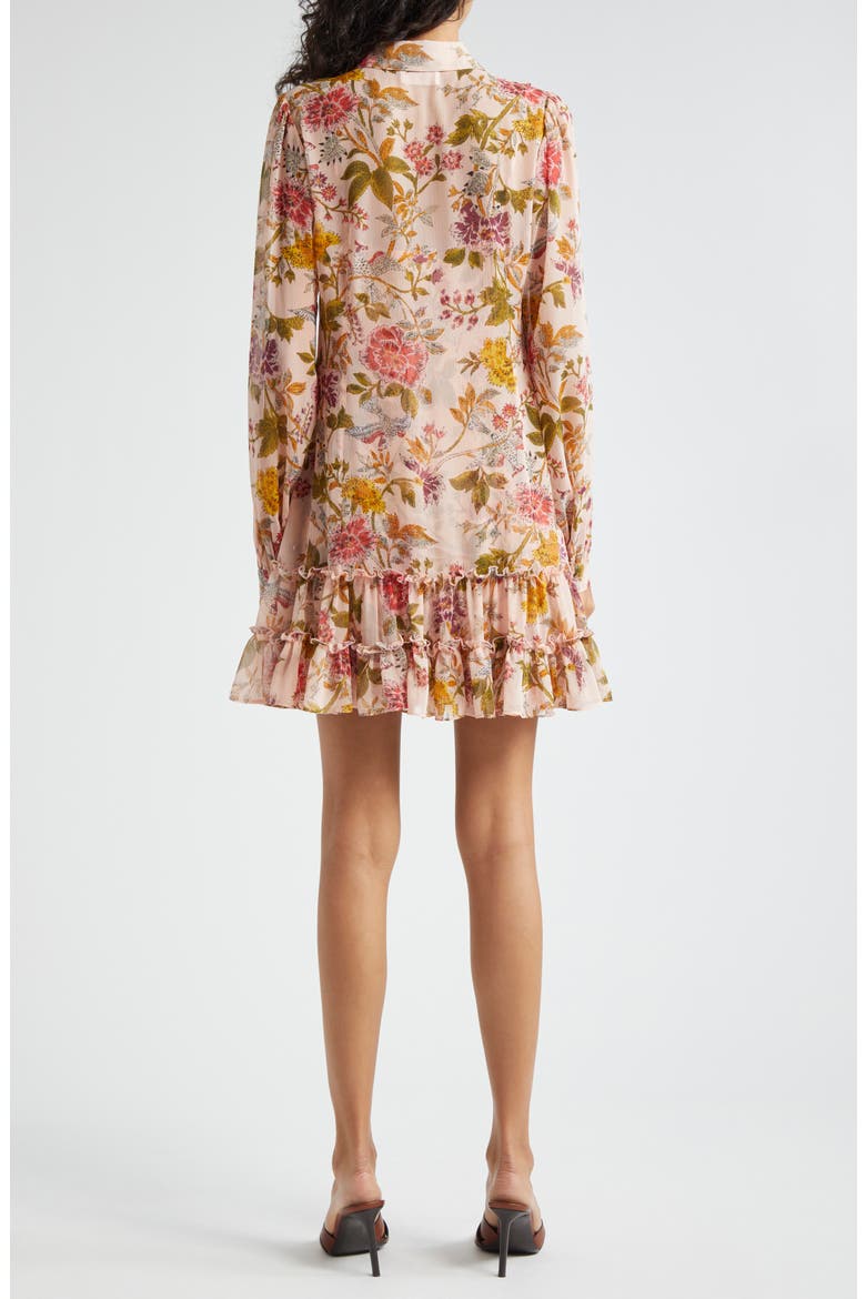 Barnes Floral Long Sleeve Mini Shirtdress, Alternate, color, SOFT PINK MULTI