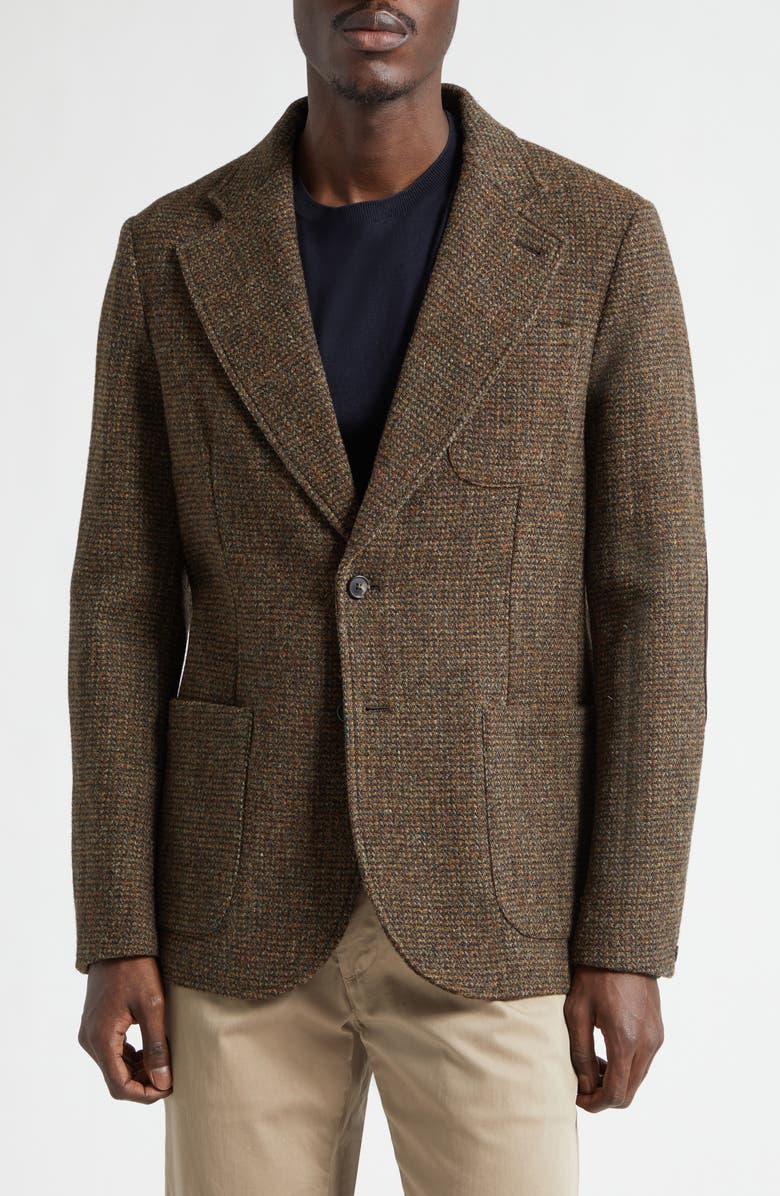 Noah Harris Tweed Wool Sack Jacket, Main, color, Multi Brown