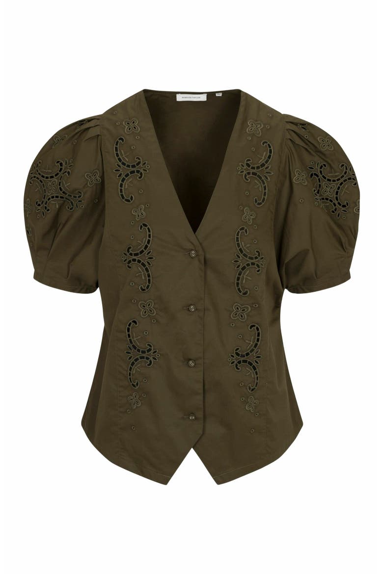 Raquel Twill Shirt, Alternate, color, OLIVE