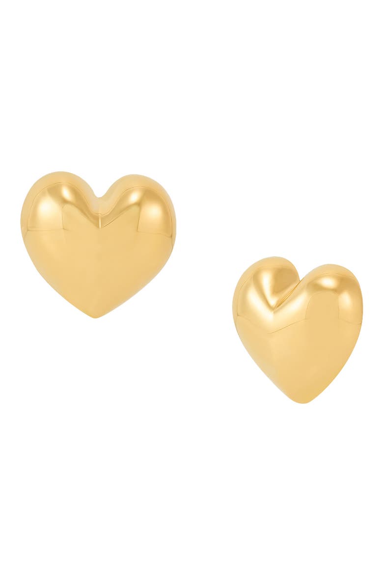 14K Gold Heart Stud Earrings, Main, color, YELLOW GOLD