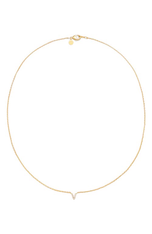 Petit Moments Call Me By Your Name Initial Pendant Necklace In Gold - V