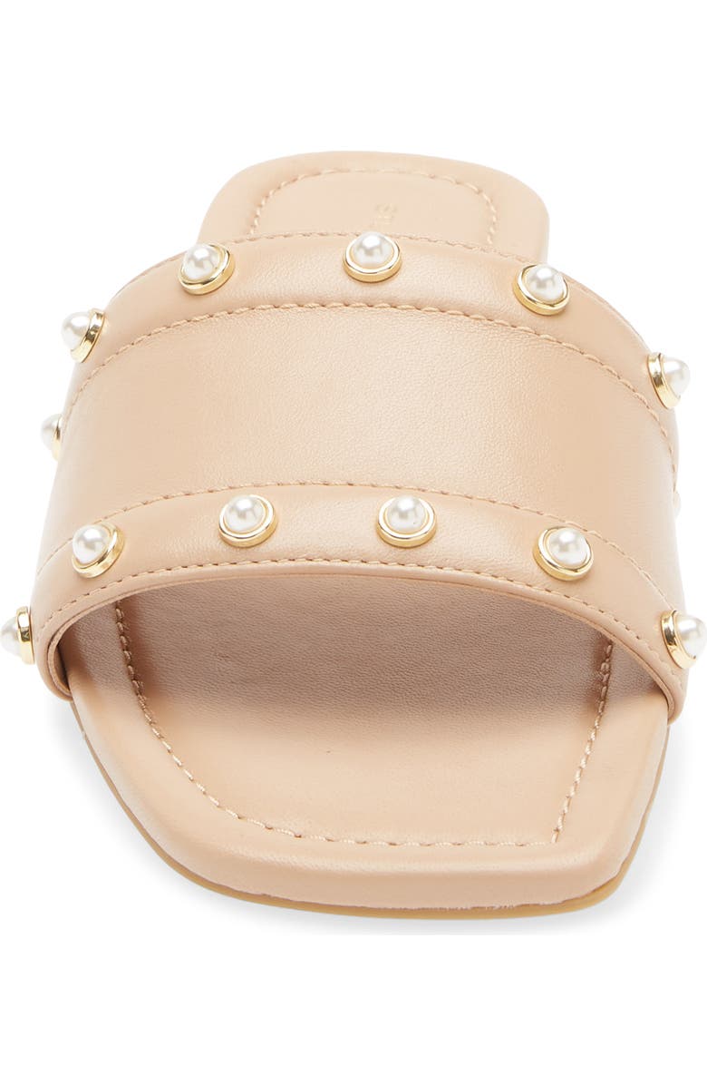 Stuart Weitzman Pearl Slide Sandal, Alternate, color, Golden Beige