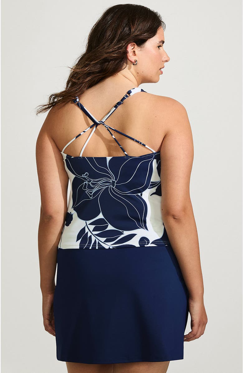 Lands' End Plus Size DD-Cup Tugless High Neck Strappy Back Tankini Swimsuit Top, Alternate, color,