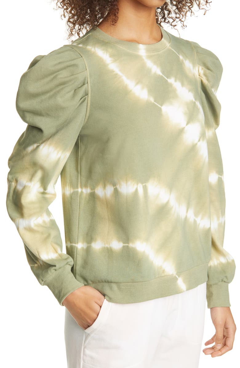 Nicole Miller Tie Dye Puff Sleeve Sweatshirt, Alternate, color,