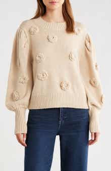 FARM Rio 3D Crochet Flower Crewneck Sweater