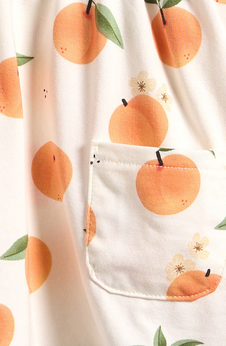 Petit Lem Peaches Skirted Organic Cotton Bodysuit, Alternate, color, Off White