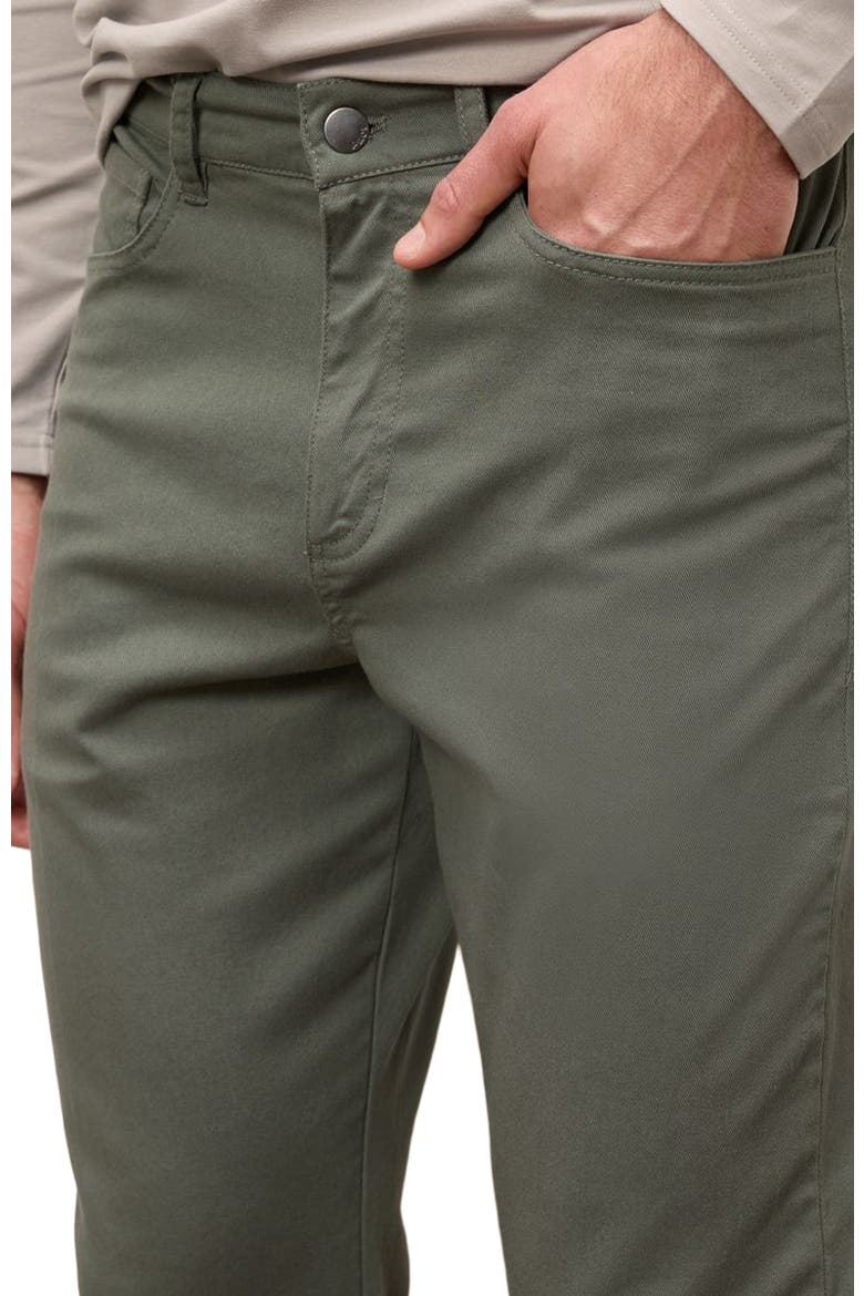 Organic Cotton Stretch Twill 5-Pocket Pant, Alternate, color, Castor Green