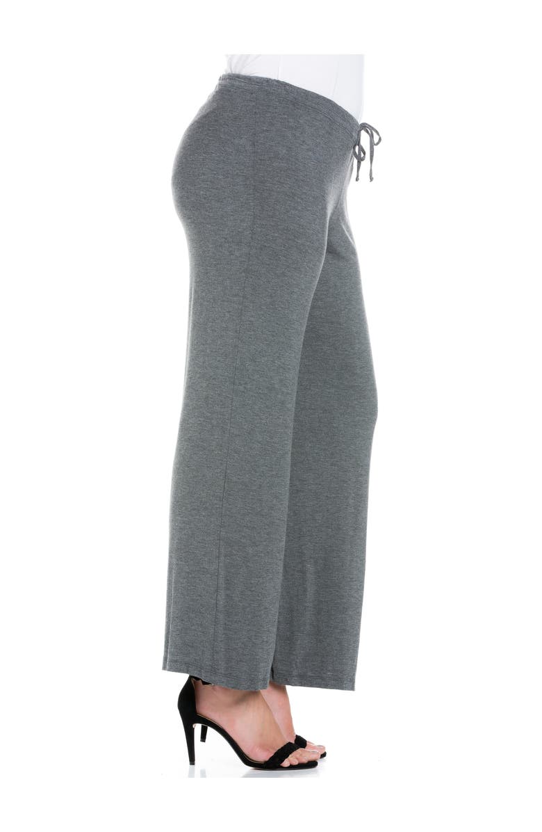 24seven Comfort Apparel Comfortable Stretch Draw String Pants, Alternate, color, Smoke