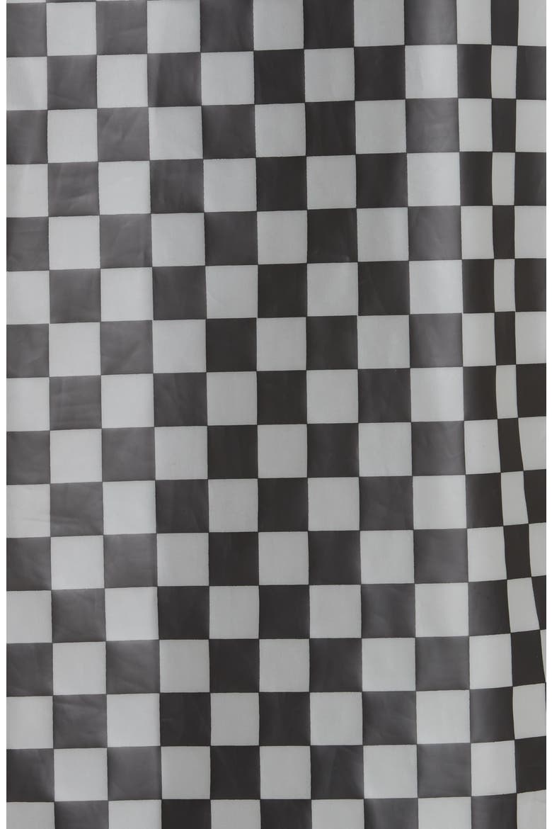 PSWL Checkerboard Hooded Raincoat, Alternate, color, BLACK/ WHITE