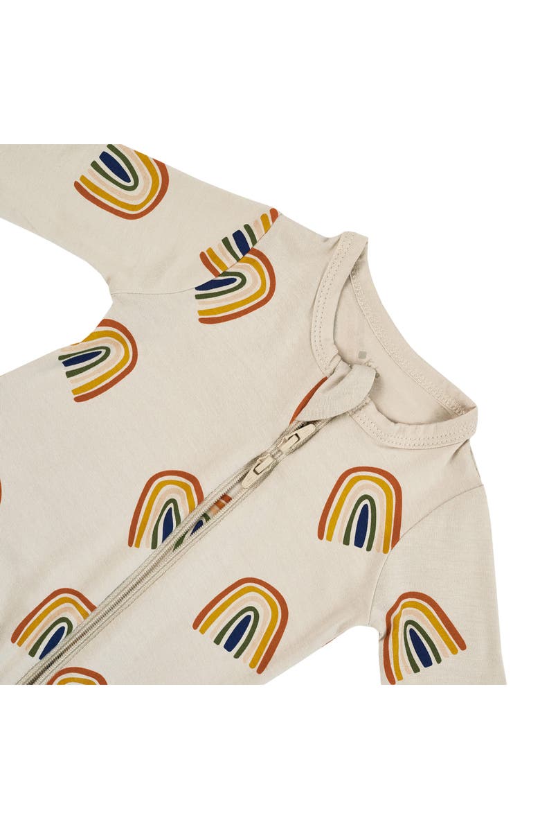 Kyte BABY Rust Rainbow on Oat Zip Footie, Alternate, color, 