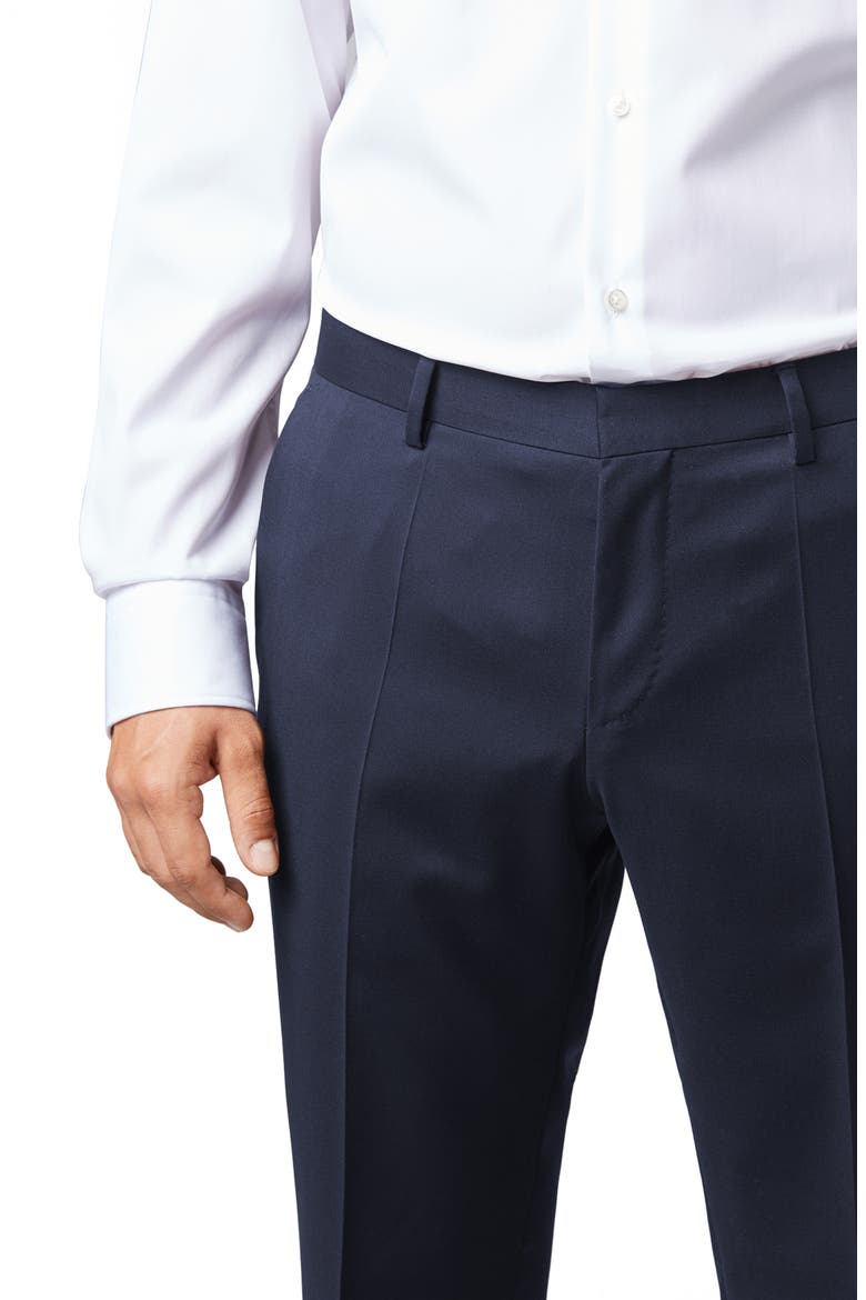 Gibson CYL Flat Front Solid Slim Fit Wool Dress Pants, Alternate, color, DARK BLUE