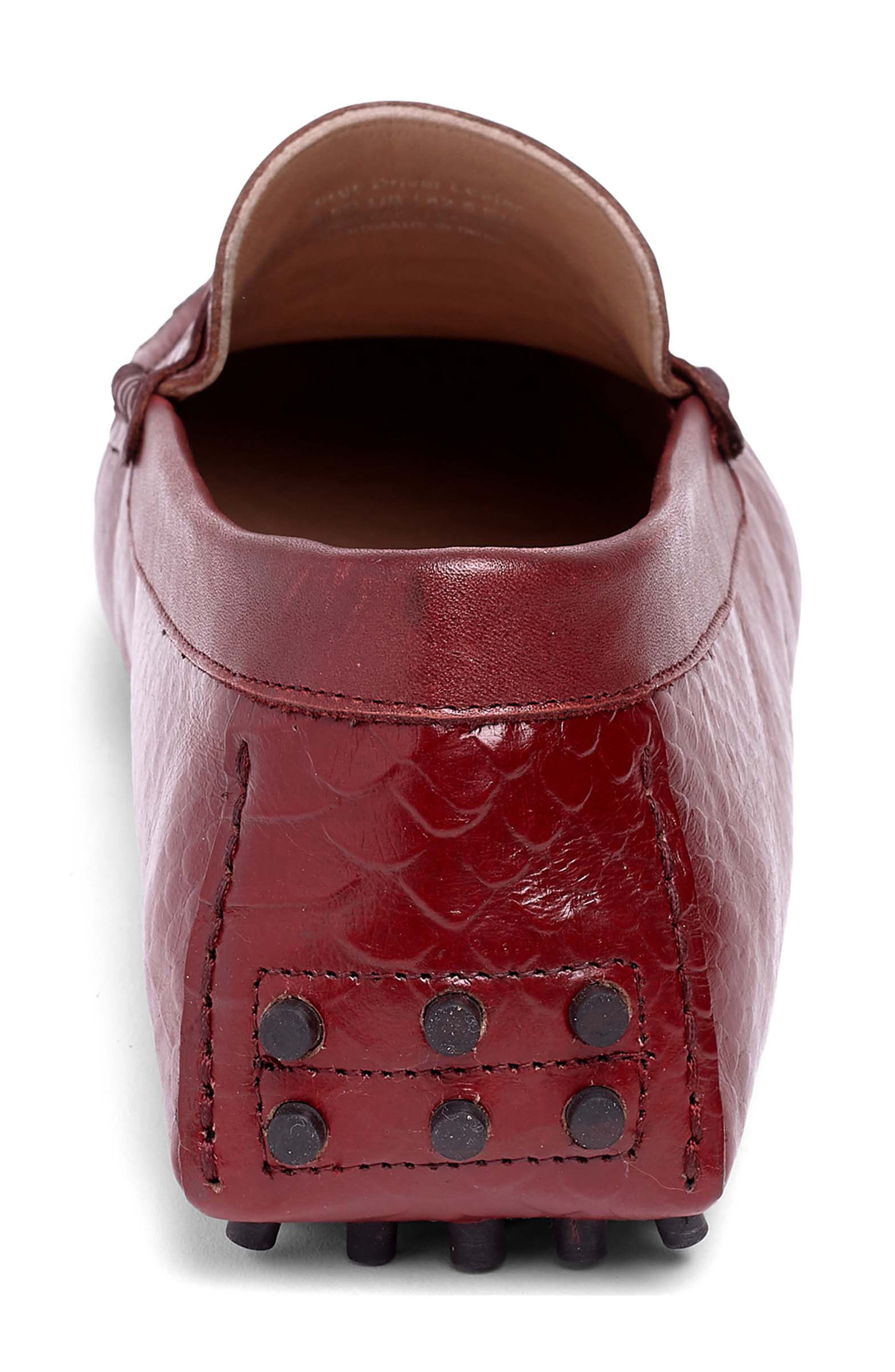 CARLOS SANTANA Jorge Croc Embossed Leather Driver, Alternate, color, Dark Red